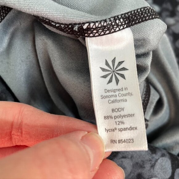 ATHLETA Dot Chaturanga Tight Gray Black Printed Pull On Elastic Waist Leggings - Picture 7 of 11